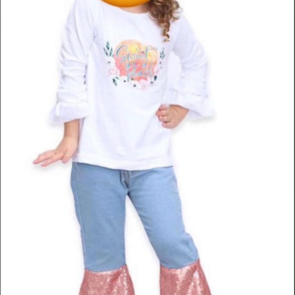 Sweet as a Peach Toddler Bell bottom set